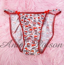 Christmas Satin Panties Sissy DUCHESS Cut 6-8 Santa Skulls ladies string bikini
