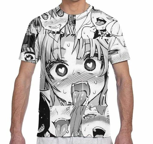 NEW Trikahan Unisex Short Sleeve Ahegao 3D Print Performance T-Shirt 2XL - 第 1/3 張圖片