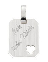 1 Partner MäNner Od. Frauen Namen Gravur Herz AnhäNger Ich Liebe Dich Silber 925