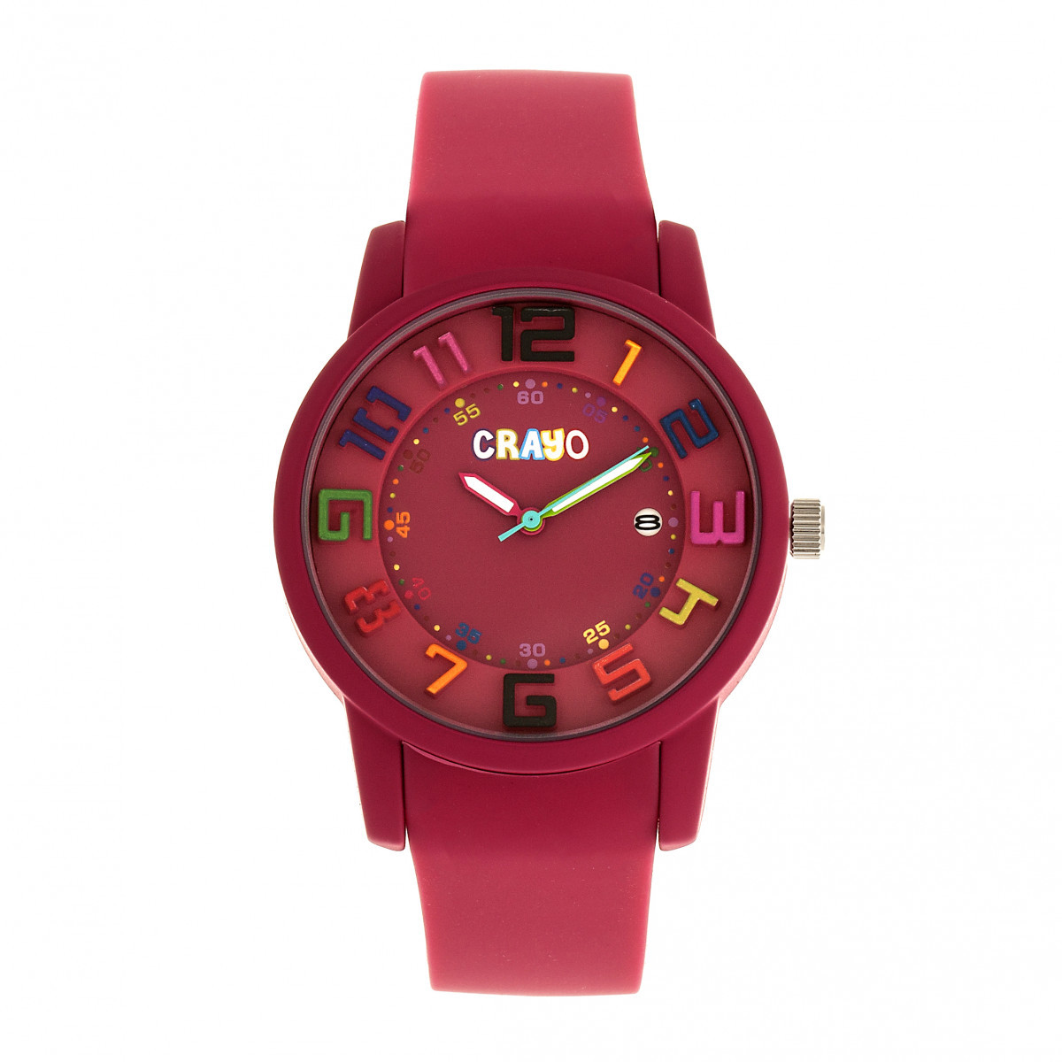 CRAYO Celebration Unisex Pink Watch Crayo Glitter Unisex Watch Hot Pink Band Hot Pink Case  main image 4