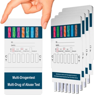 5x 10in1 Multi Drogentest Urintest   Drogenschnelltest THC, Kokain, Amphetamine