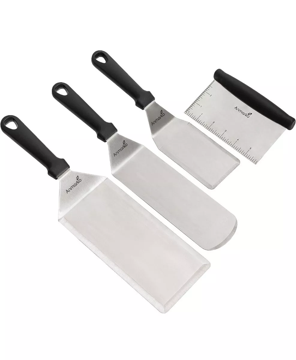 Metal Spatula 4pc Griddle Flat Spatula Flipper Hamburger Commercial Grade