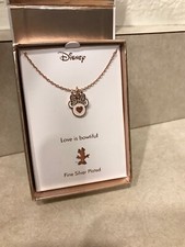 Disney Minnie Mouse Crystal Pendant Necklace In Rose Gold-plate 16  2  Extender