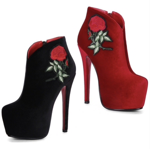 botines negros de tacon