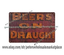 Beers on Draught metal tin sign living room wall decor garage bars