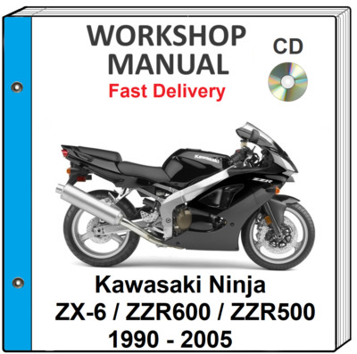 KAWASKI NINJA ZX-6 ZZR600 2000 2001 2002 2003 2004 SERVICE REPAIR SHOP MANUAL CD