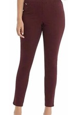 Nine West Women's Jeans Heidi Pull On Stretch Cherry Wine Skinny Size 6 MSRP $59