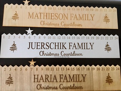 Personalisierter hölzerner Weihnachtsstern Adventskalender 24 Tage Countdown bis Weihnachten