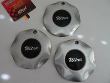 Set of 3 ULTRA Metal Custom Wheels Center Cap # N/A, 5-7/8" inches on backside..