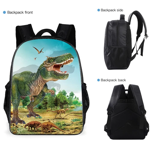 Zaino scuola dinosauro 3D 16 pollici zaino borsa a tracolla bambini regali US - Foto 9 di 25