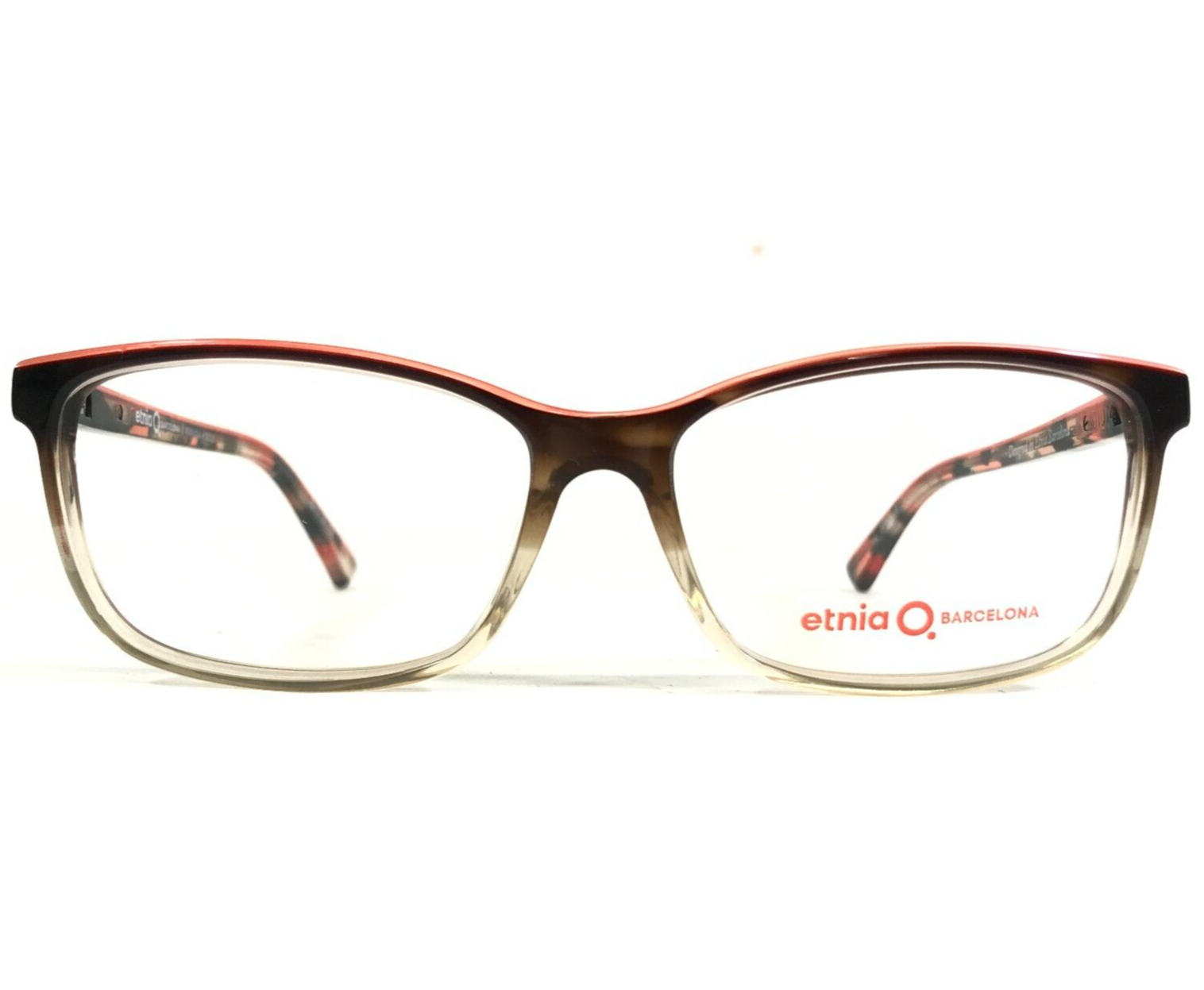 Etnia Eyeglasses Frames PERUGIA DECO Red Tortoise Clear Rectangular 54-14-135