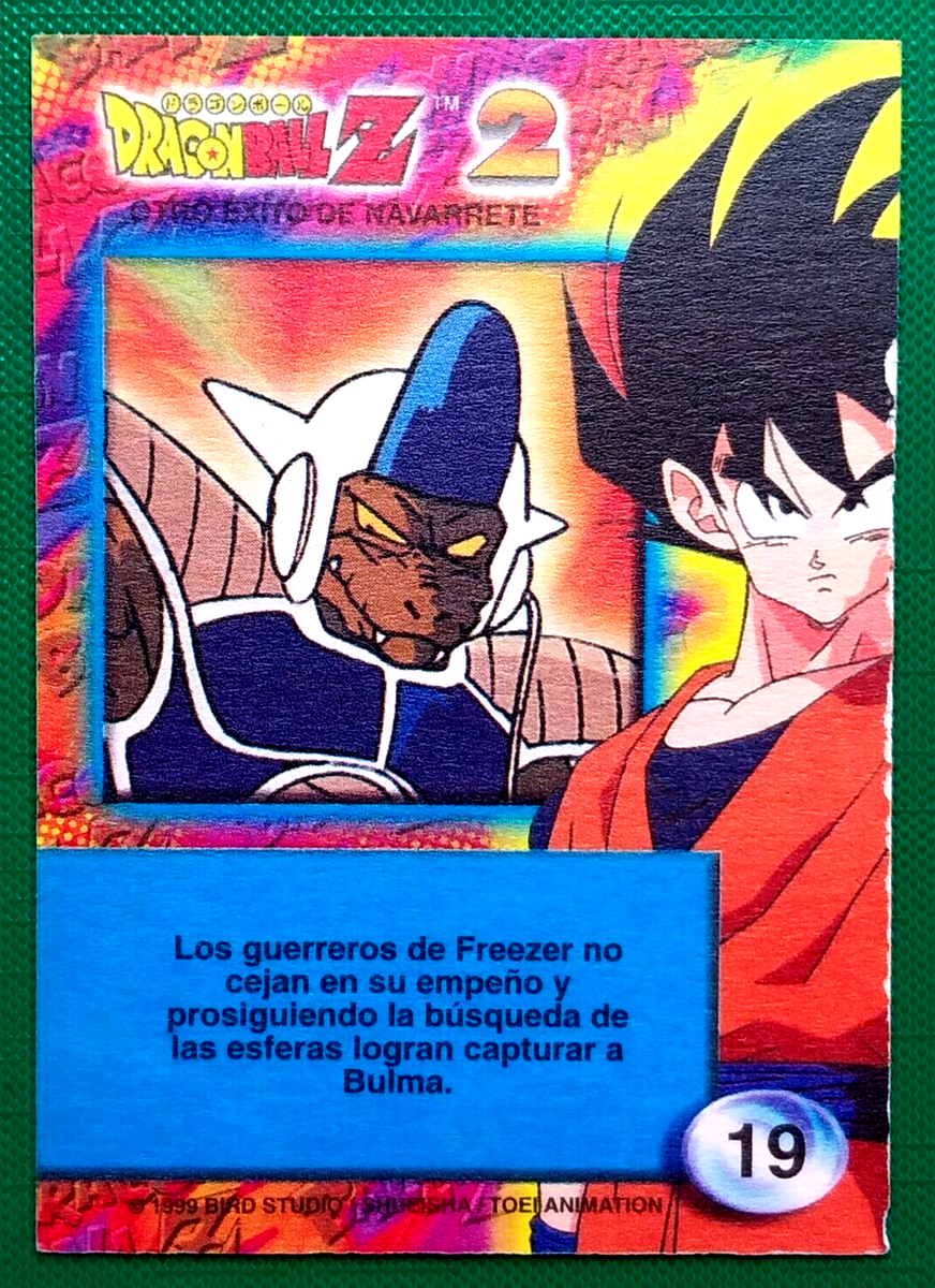1999 DRAGON BALL Z2 #019 BULMA FRIEZA SOLDIER NAVARRETE PERU 1999 DRAGON BALL Z2 #019 BULMA FRIEZA SOLDIER NAVARRETE PERU