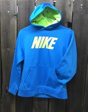 Nike Hoodie Sweatshirt Therma Fit Turquoise  Neon Youth Size L  .. T-2 