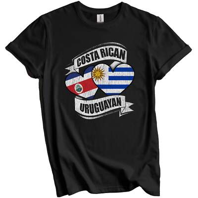 Costa Rican Uruguayan Hearts Costa Rica Uruguay Flags T-Shirt
