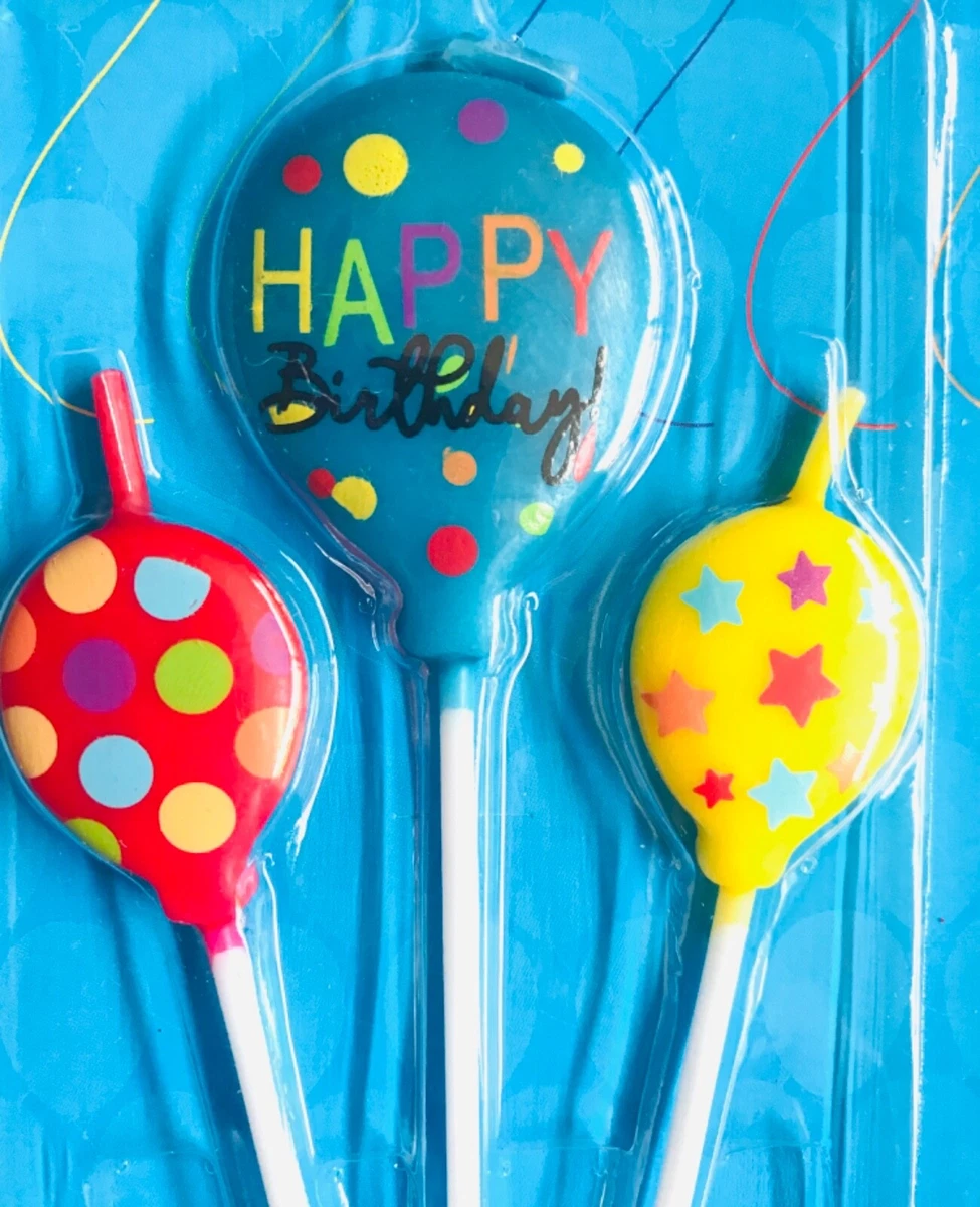 Balloon Shaped Birthday Cake Candles Dessert Topper Picks Set of 6  Multicolor