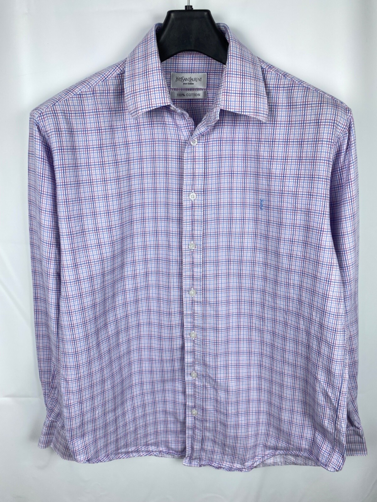 Camicia a quadri Yves Saint Laurent con bottoni vintage taglia M