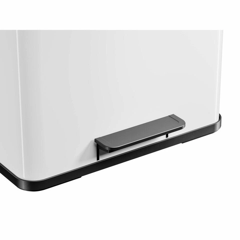 Hailo Mülltrennsystem Öko trio Plus L, Tret-Mülleimer, Stahlblech, Weiß, 3x9 L - Bild 3 von 4