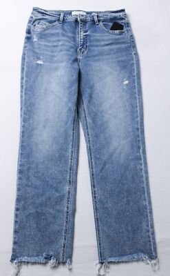 Flying Monkey Women's Aspiration High Rise Slim Straight Jeans JW7 Blue Size 31