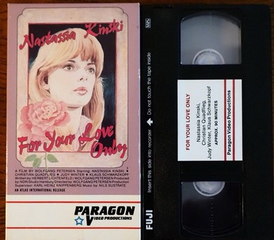 FOR YOUR LOVE ONLY-PARAGON VHS 1983 NASTASSIA KINSKI-D. Wolfgang Petersen EXC