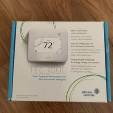 Thermostat Controller Johnson Controls HVAC Smart White TEC3000 TEC3622-14-000