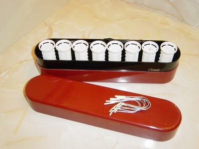 CLAIROL TRAVEL 8 MEDIUM HOT ROLLERS CURLERS CLIPS *Dual Voltage