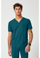 Cherokee PURSUIT Scrubs Men's 3-Pocket V-Neck Top IN651A CARN Caribbean Blue