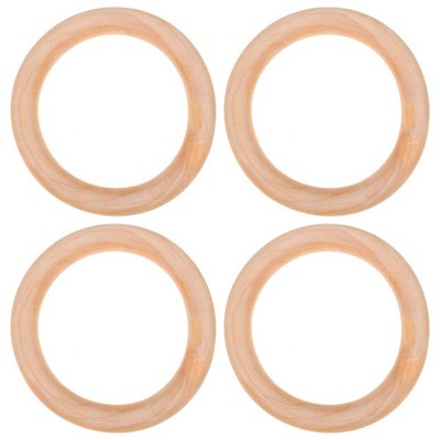 4 Stück Holzringe, dekorative Kreise, runde Hängeringe, Taschengriffe