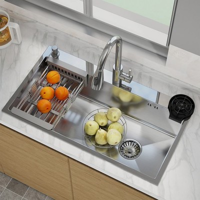 28''/30''/32'' Topmount Kitchen Sink Stainless Steel Drop In Single Bowl w/ Faucet