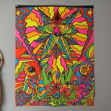 1969 Hippie Blacklight Poster IN MY ROOM Gary Edwards, Third Eye Psychedelic