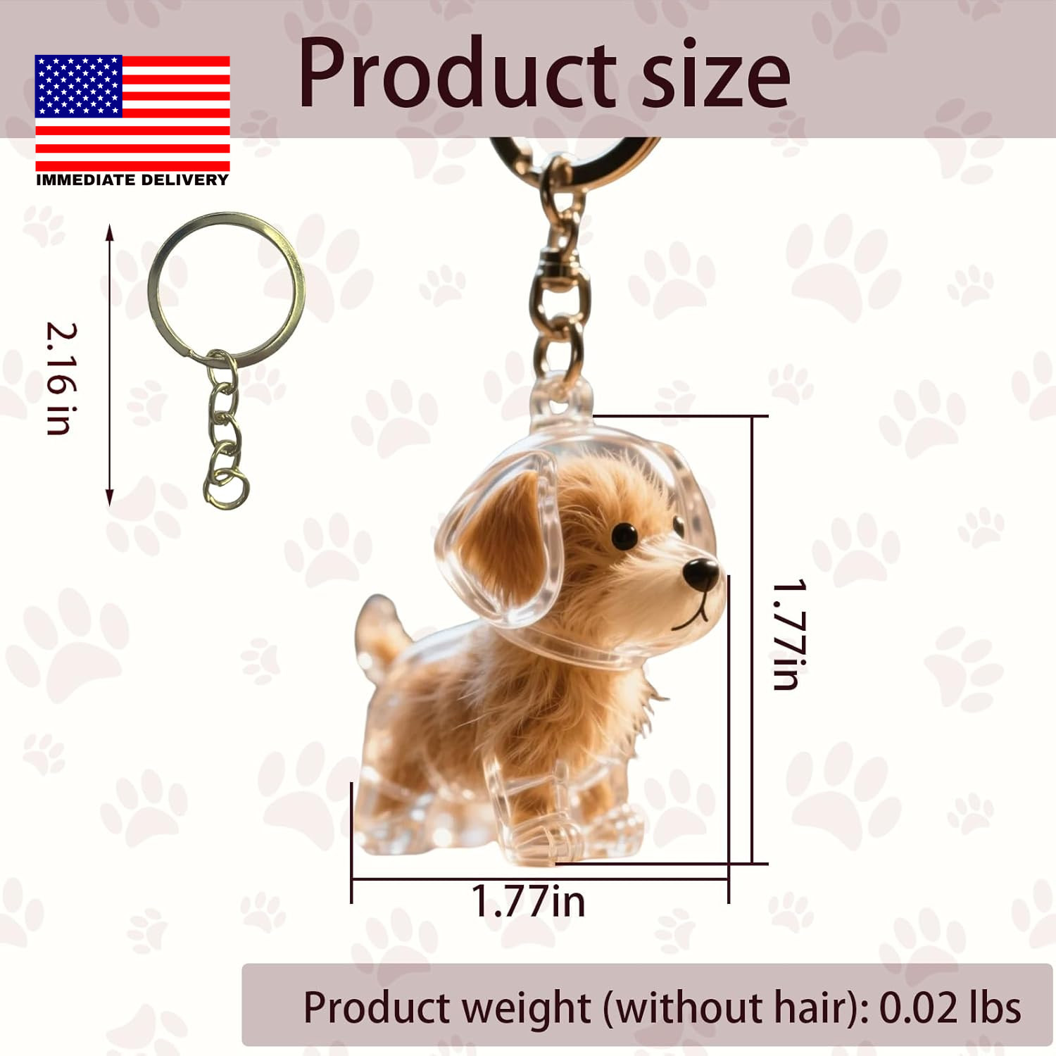 Dog Hair Collector Keychain Charm Memorial Storage Box, Dog Shape Pet Hair Memor