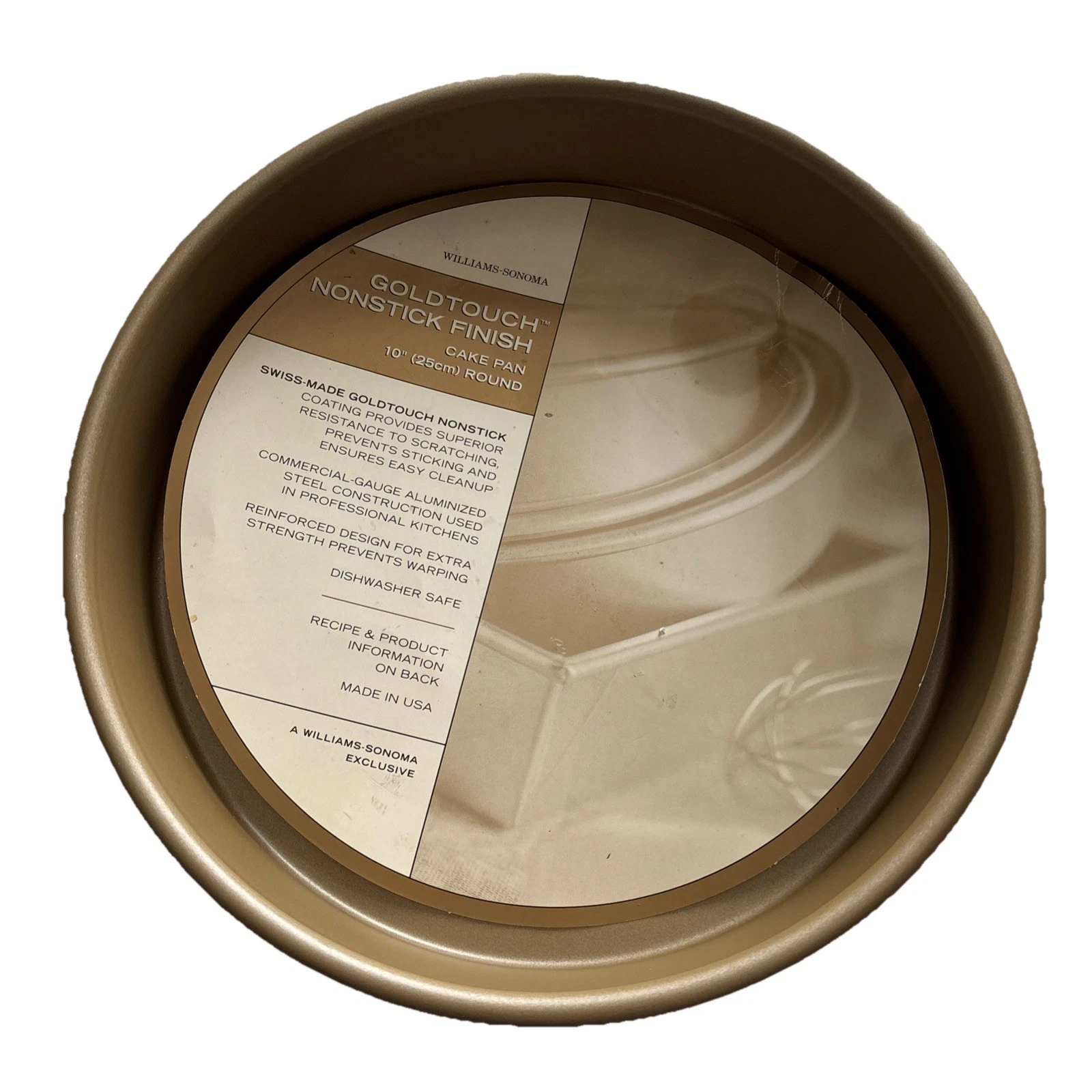 Williams Sonoma Goldtouch Nonstick 10” Round Cake Pan USA Baking New—Shelf Wear