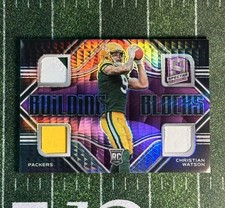 Christian Watson 1/15 Rookie Patch 2022 Spectra BBL-CWA Pink Neon Prizm Packers