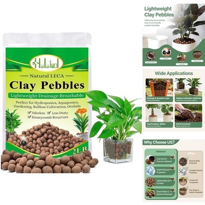Expanded Clay Pebbles for Plants 4mm-16mm Leca Balls Hydroponic Media Soil Drain