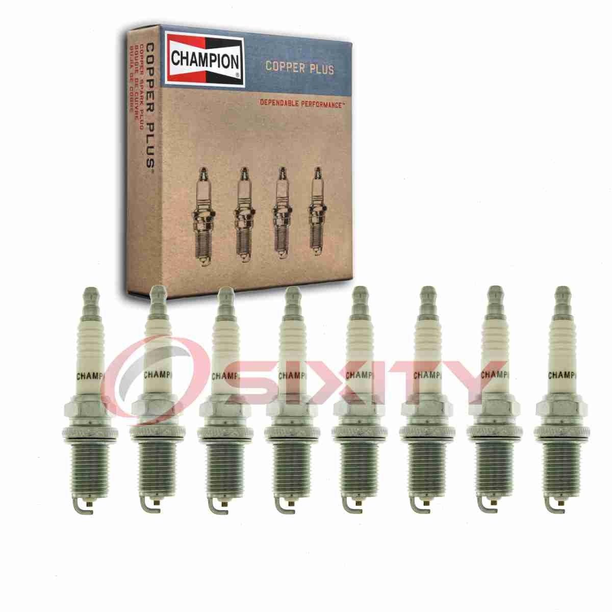 8 pc Champion Copper Plus Spark Plugs for 1987-1990 Cadillac Brougham 5.0L ca