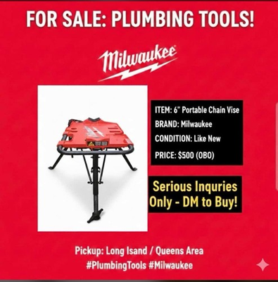 #ad #ad Plumbing Tools $500.00