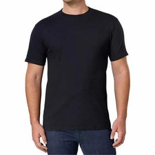 Kirkland Signature Men's Crew Neck 6 Pack T-Shirts, Black, Size: Large, New