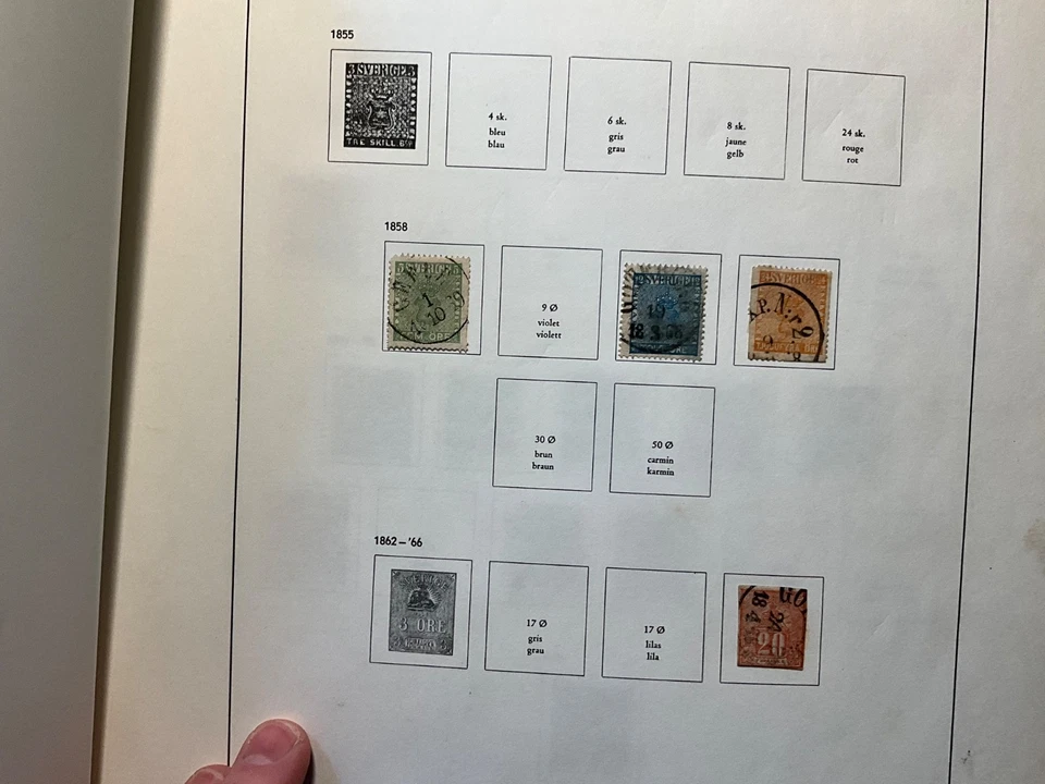 Марка Швеции 1858-1981 предварительно напечатанный альбом хороший винтажный альбом - Изображение 2 из 4