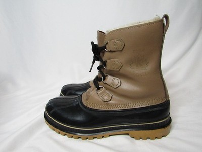 Sorel Mens Size 13 Brown Leather Rubber Waterproof Lace Up Winter Snow Boots