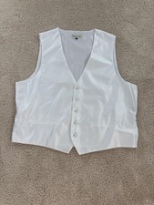 Pronto Uomo Vest Mens 2XL White Formal Tuxedo Dress Waistcoat Polyester Wedding