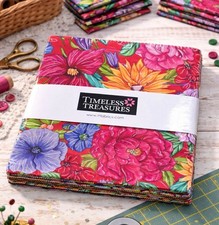 Timeless Treasures Living Color 10" Squares Cotton Fabric Bundle
