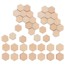 400 Pcs Unfinished Wood Hexagon Shapes 10 mm Wooden Craft Blanks