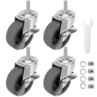 #ad #ad 3 Inch Caster Wheels Threaded Stem Casters Set of 4 Heavy Duty Swivel Wheel $17.79