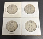 Walking Liberty Half Dollars Lot Of 4 90% Constitutional Silver Coins
