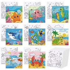 8 Pack Pre Drawn Canvas for Painting, 8" X Cute Animals x 8", Cartoon 