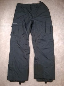 Marmot Snow Ski Pants Men XL Black Cargo Pocket Adjustable Waist Insulated Nylon