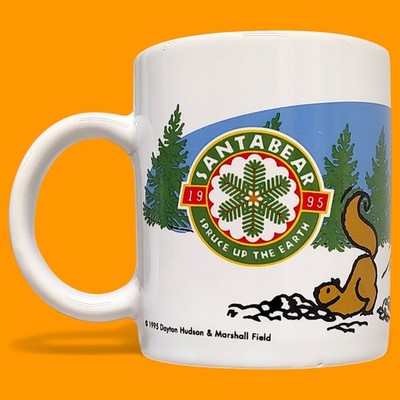 VTG Dayton Hudson 1995 Santabear Spruce Up the Earth Christmas Ceramic Mug 3.75''