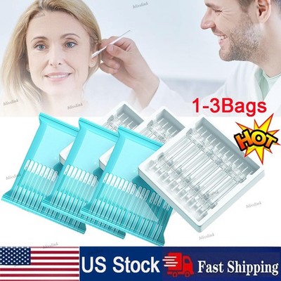 24-72pcs Disposable Silicone Ear Wax Remover Sticky S/L Ear Pick Cleaner Tool*US