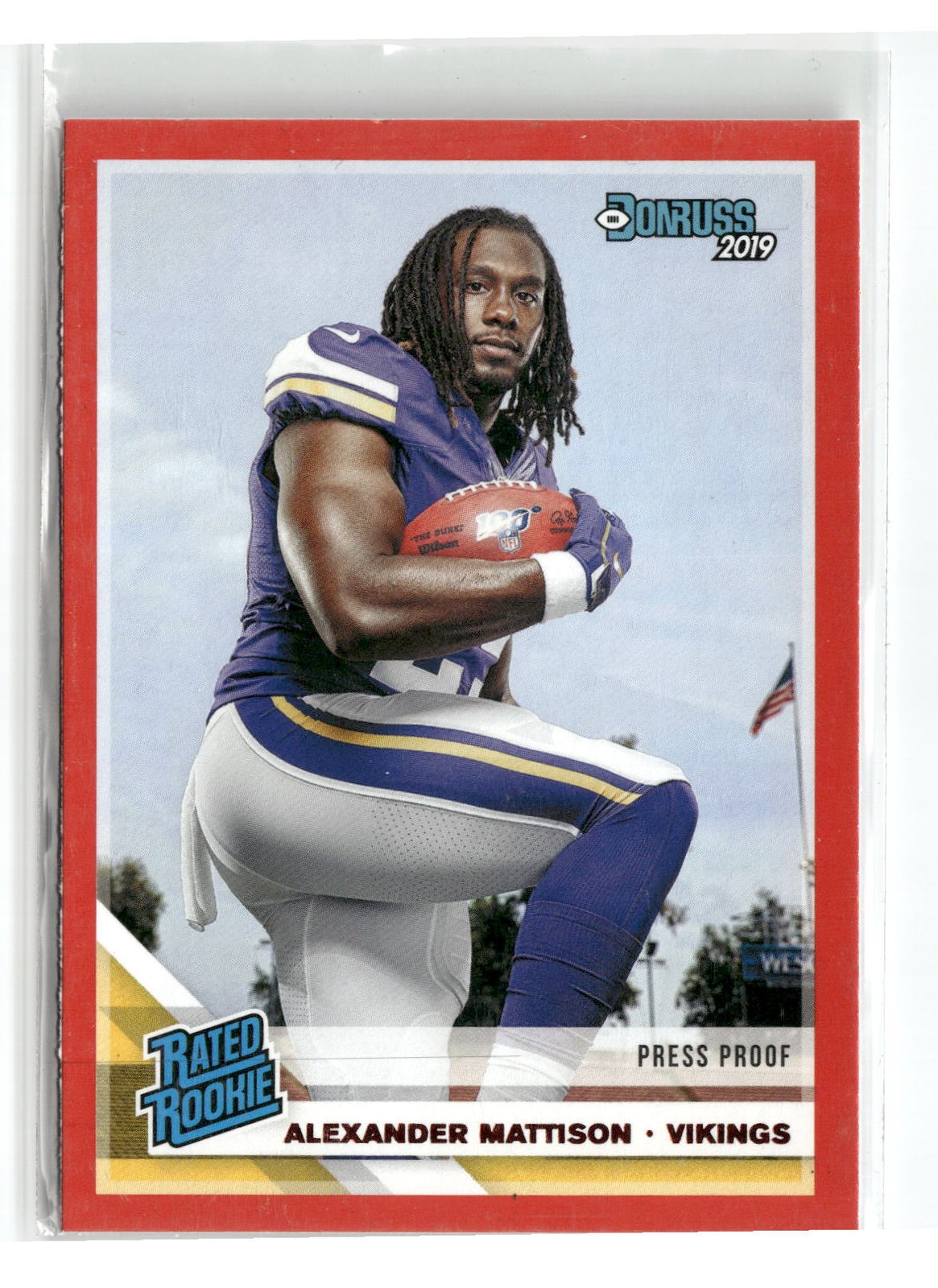 2019 Donruss #331 Alexander Mattison Press Proof Red Minnesota Vikings