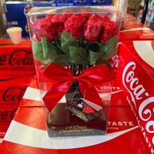 1-  Dozen Belgian Milk Chocolate Roses in Gift Box Valentine's Day Gift Roses