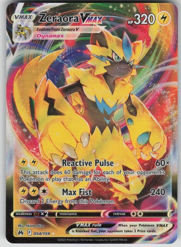 Pokemon TCG Zeraora VMAX Ultra Rare SWSH: Crown Zenith 054/159